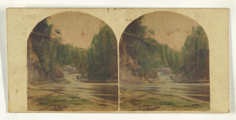 Trenton Falls, N.Y. Portion of the Alhambra, with the Cascade in the distance.