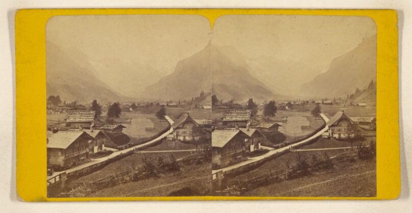 Suisse. - Canton de Berne. Kanderthal. La Vallee de la Kander, vue prise du Chateau de Tellenburg.