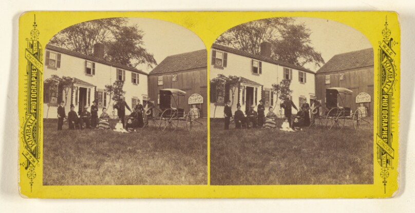 Lawn View, with buggy and guests. ["Rest Valley," Canterbury, New Hampshire. The Old Homestead of Hon. J.M. Harper]