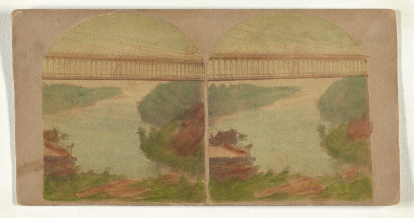Niagara Falls. Suspension Bridge - Falls in the distance.