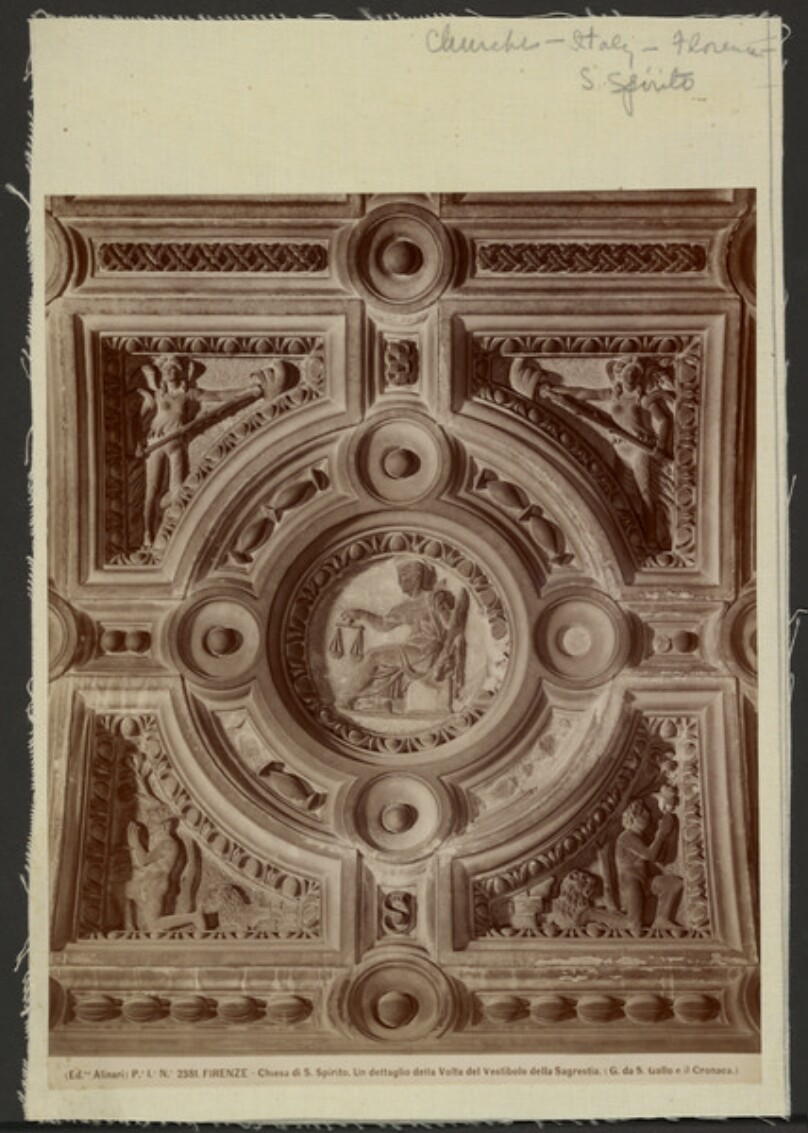 Detail, vestibule ceiling, Church of the Holy Spirit, Florence