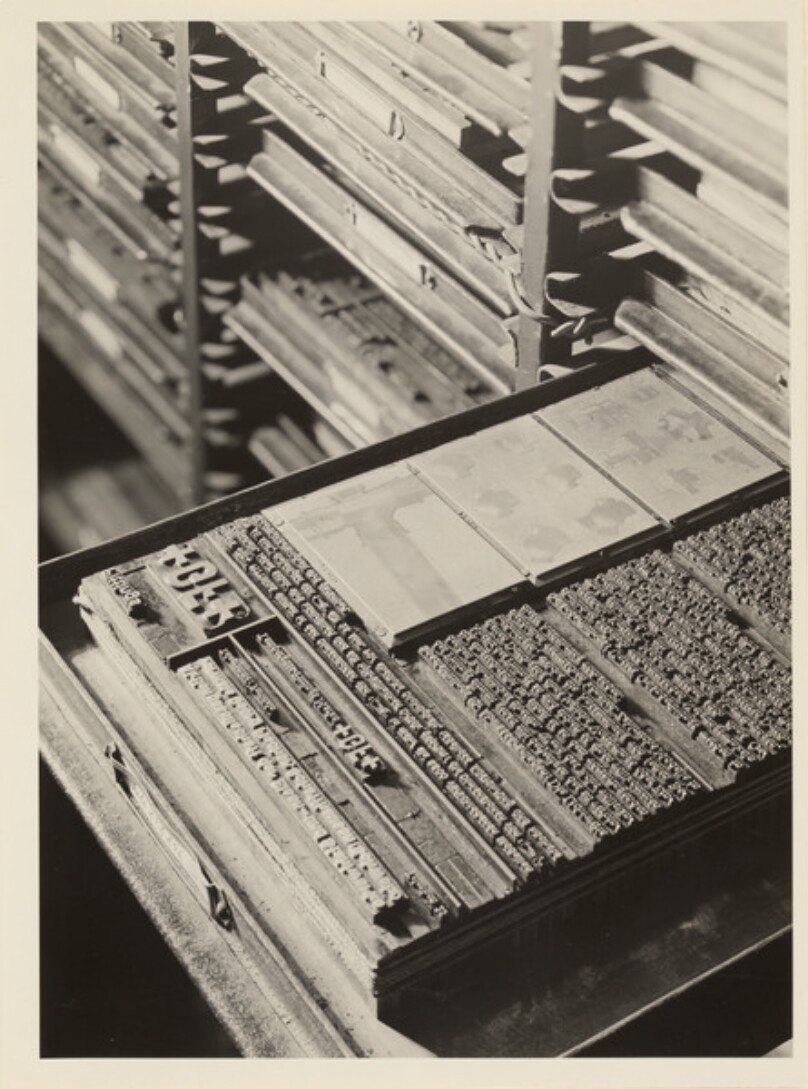[Tray of Letters for Printing Press]