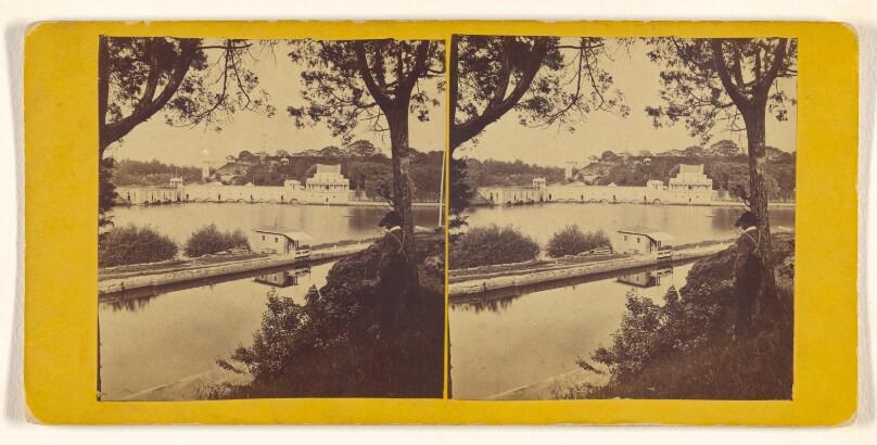 [Scene in vicinity of Philadelphia during The Civil War, Guns Visible by Shed in Foreground]