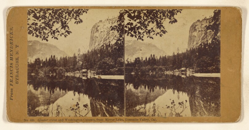 Glacier Point and Washington Column, from Mirror Lake, Yosemite Valley, Cal.