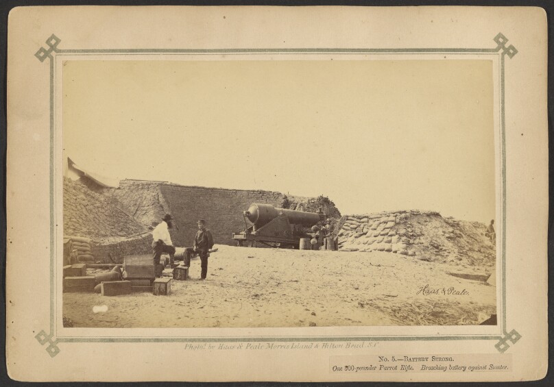 Battery Strong, One 300-pounder Parrot Rifle, breaching battery against Sumter