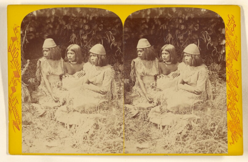 An-ti-Naints, Pu-tu-siv, and Wi-chuts, Sitting. Nu-A-Gun-Tits. A tribe of Indians living at the Ve-gas...in Southwestern Nevada.
