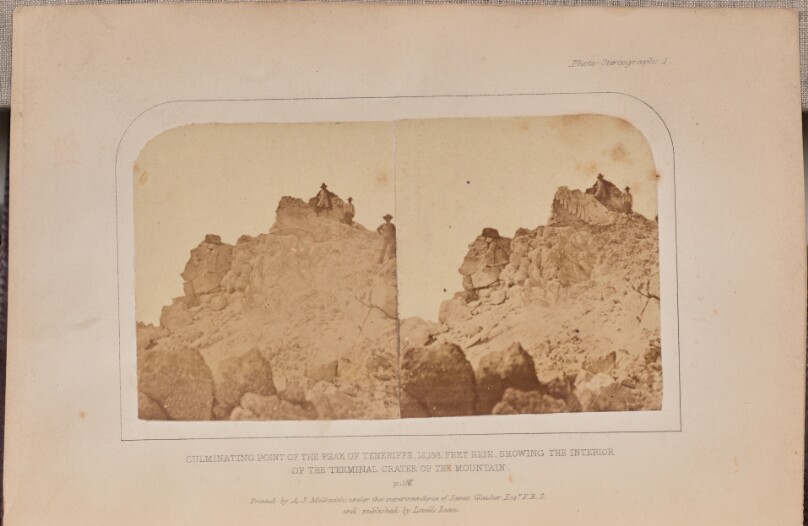 Culminating point of the Peak of Teneriffe, 12,198 feet high, showing the interior of the terminal crater of the mountain