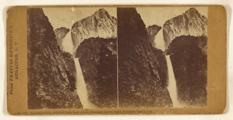 Yosemite Falls, 2634 feet high, Lost Arrow Mountain on the right, Yosemite Valley, Cal.
