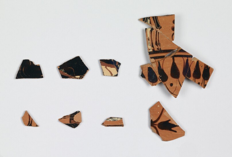 Attic Black-Figure Neck Amphora Fragment (comprised of 5 Joined Fragments)