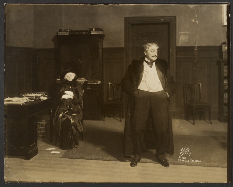 [John Drew and actress on stage]