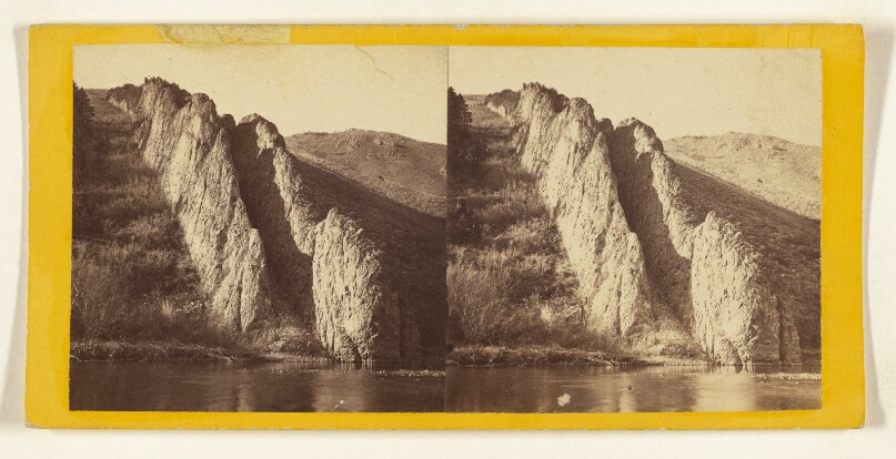 Serrated Rocks or Devil's Slide, Weber River, Upper Weber Canyon. Union Pacific Rail Road.