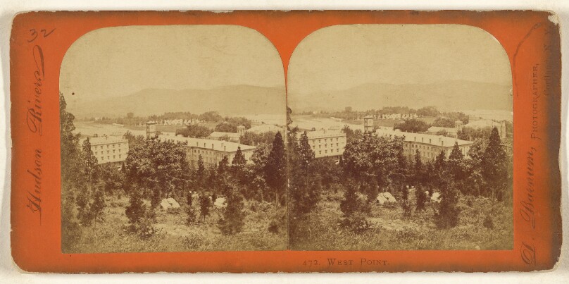West Point. Hudson River. [Cadet barrack built in 1851]