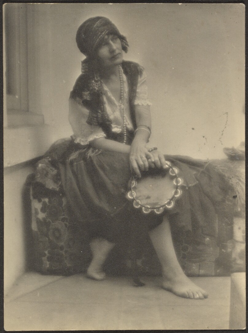 [A Romani Woman, Seated with a Tambourine]