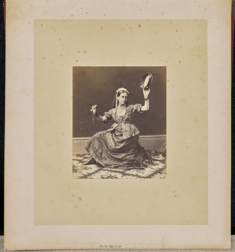 [Portrait of a woman with musical instruments]