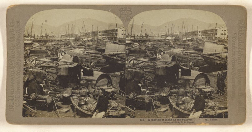 A myriad of junks at the wharves. [-illeg.], China.