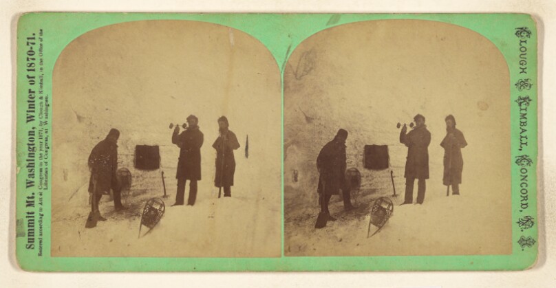 Entrance to the Observatory - Clough, Smith and Nelson. [Mt. Washington, N.H.]
