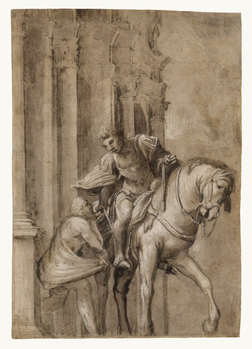 Saint Martin Dividing His Cloak with a Beggar
