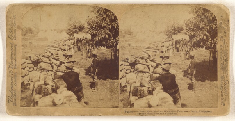 Fighting from Stone Wall Defences - Washington Volunteers - Taquig, Philippines.
