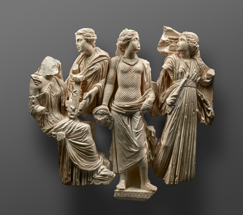 Fragments of a Sarcophagus with Muses