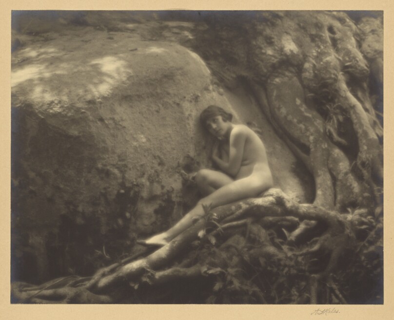 [Female Nude Resting on Rocks]