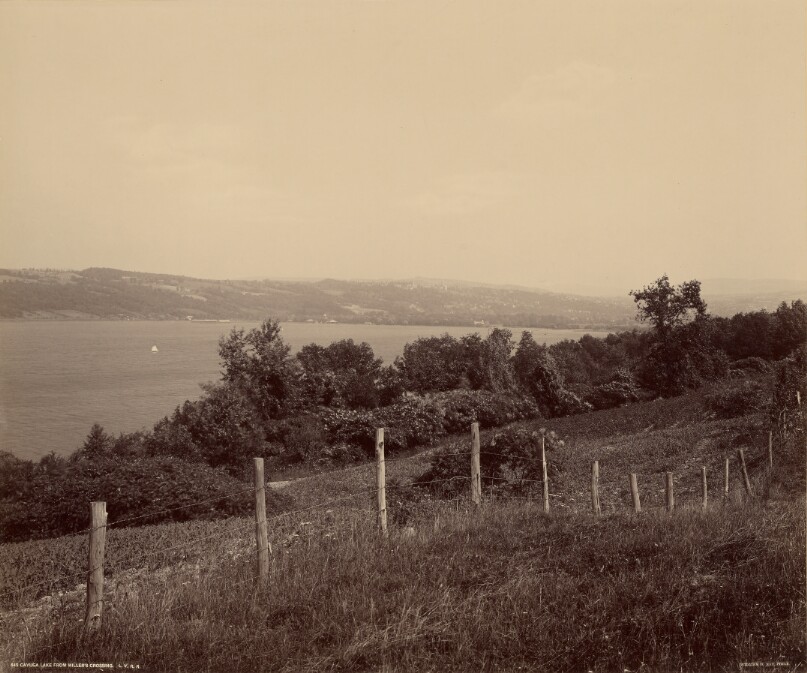 Cayuga Lake from Miller's Crossing. The Switzerland of America. Lehigh Valley Railroad.