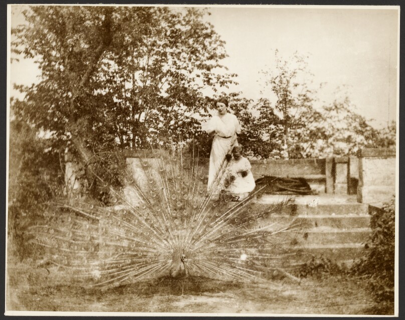[Mrs. Marie Mucchová with Daughter Jaroslava in the Park at Zbiroh, Bohemia]