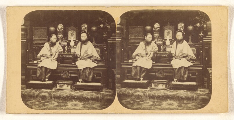 Canton. Two Chinese Ladies of Rank sitting for their Portraits.