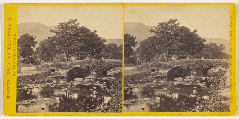Beddgelert - The Bridge and Moel Hebog. [North Wales]