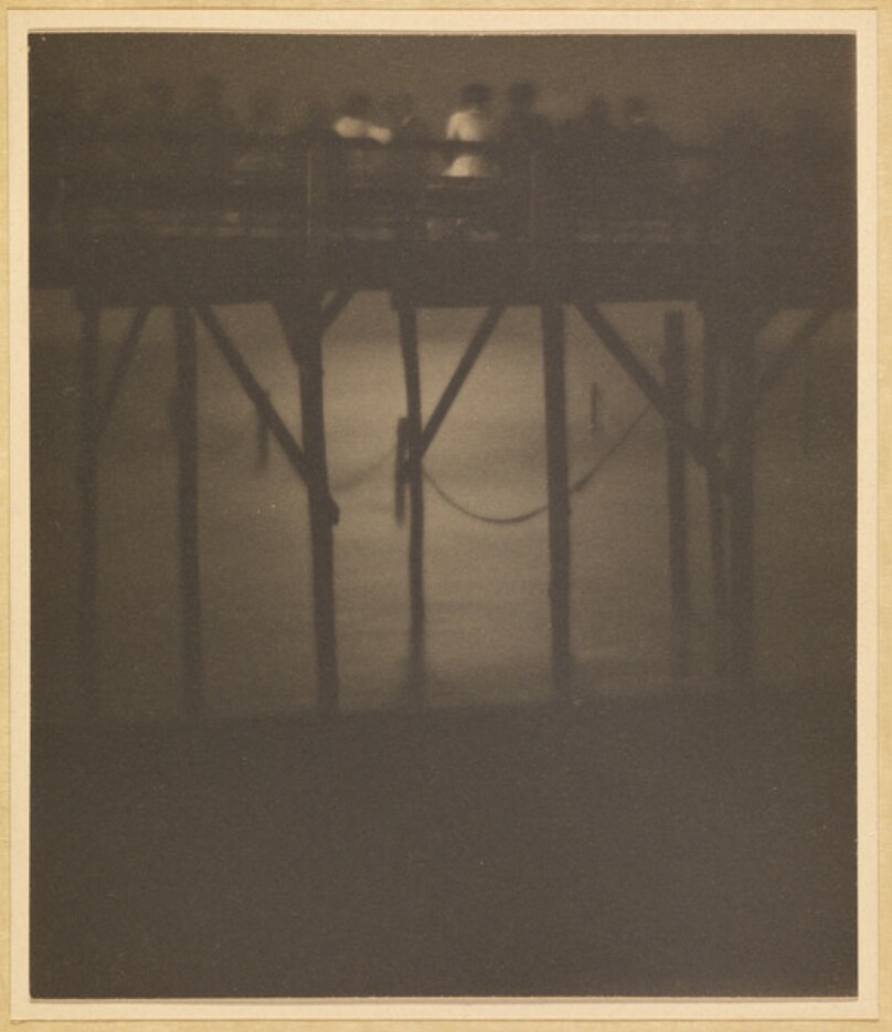 [Crowded Pier by Moonlight, Arverne, Long Island, New York]