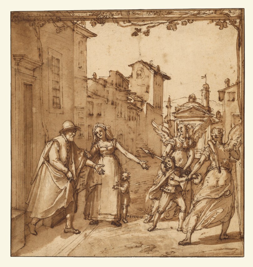 Taddeo Leaving Home Escorted by Two Guardian Angels
