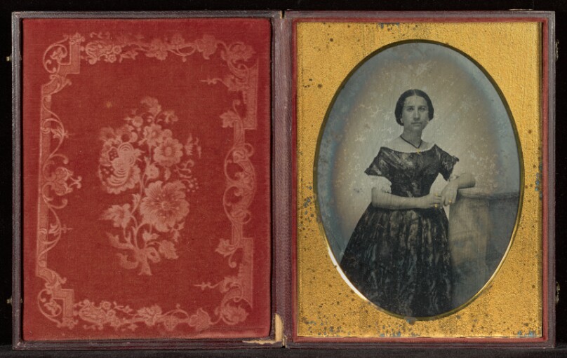 [Portrait of a Woman Leaning on a Column]