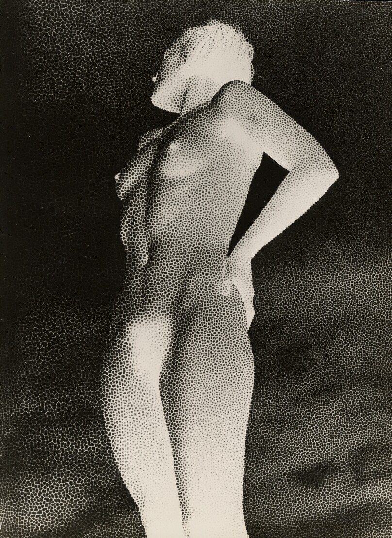 Standing Nude, reticulated negative