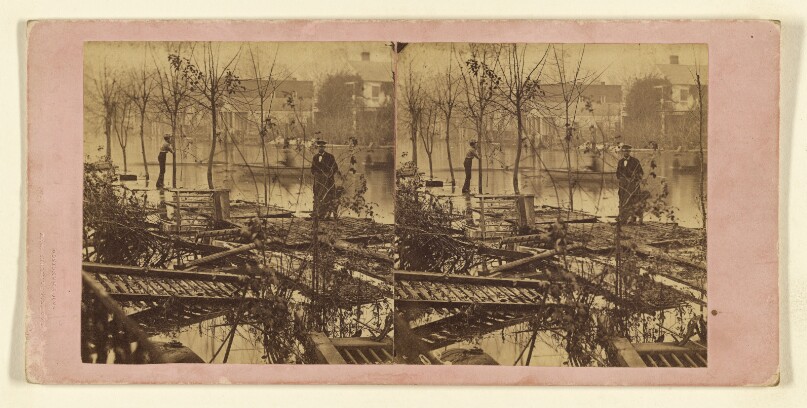 Sacramento During the Flood. View Taken From Mr. Hamberger's Residence, on N Street, Between Fourth and Fifth.