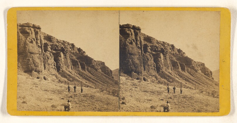 Egyptian Tombs on the Bluff, Mouth of Echo Canyon. Union Pacific Rail Road.