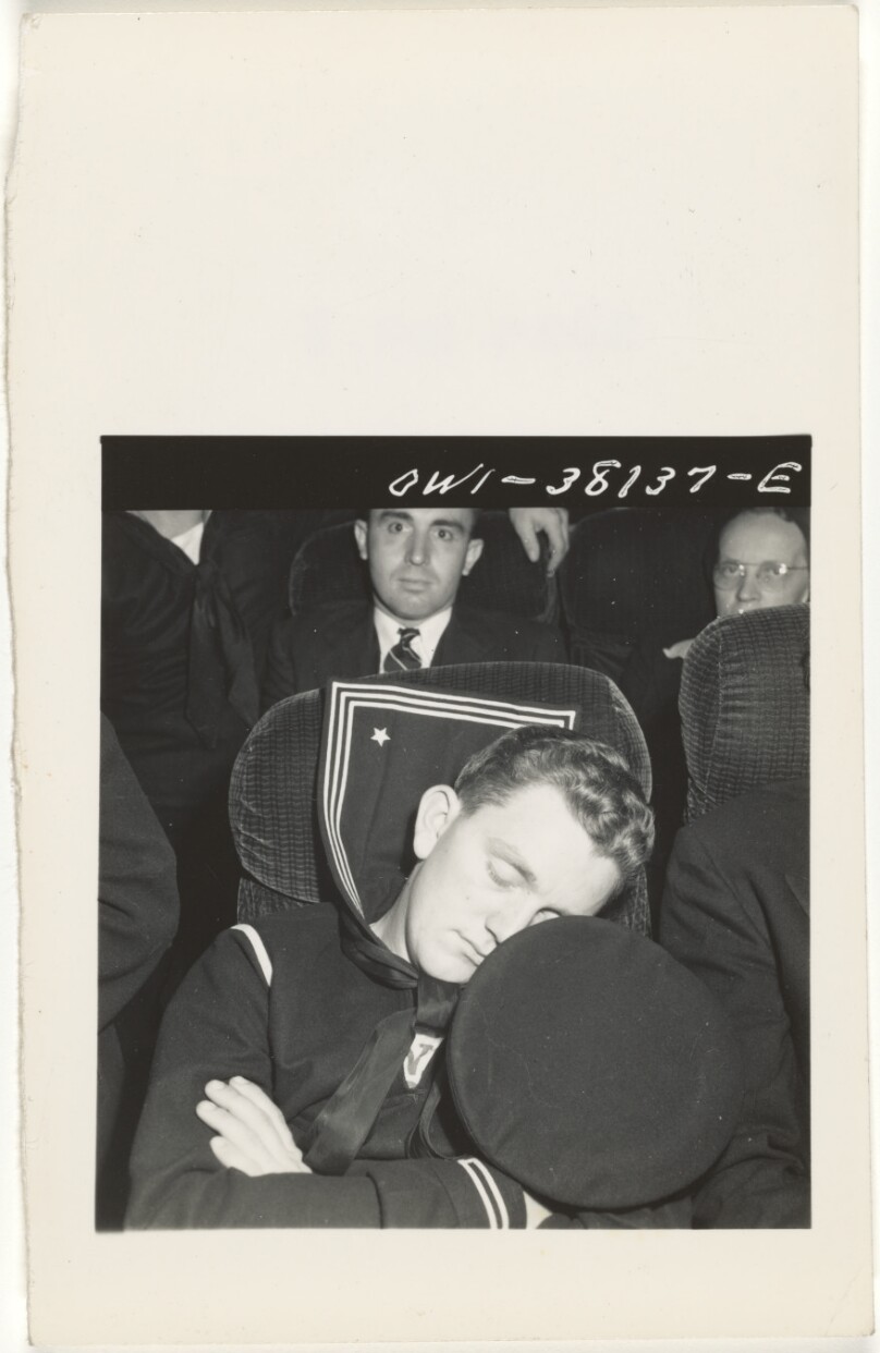 A Sailor Asleep on a Bus En Route to Washington from Roanoke