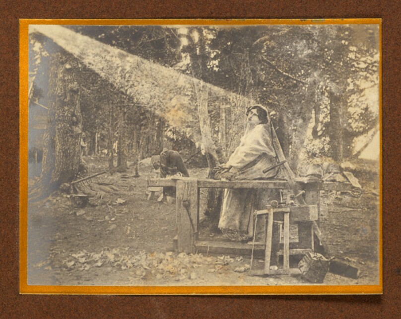 [Woman in woods]