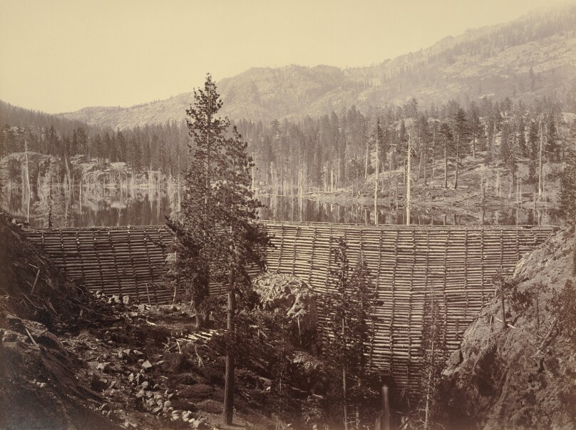 [Rudyard (English) Reservoir. Central Dam 114 feet high; Timber Crib and Stone Filling]