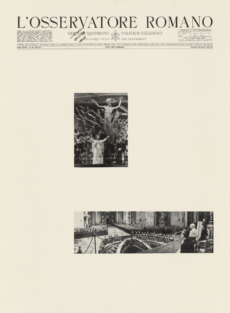 Osservatore Romano, March 17 - May 10, 1978 (Detail)