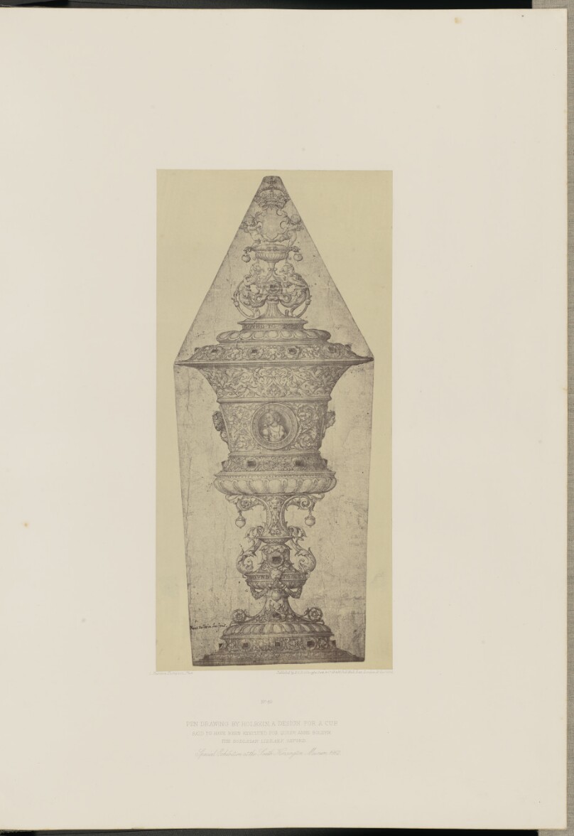 Pen Drawing by Holbein, a Design for a Cup