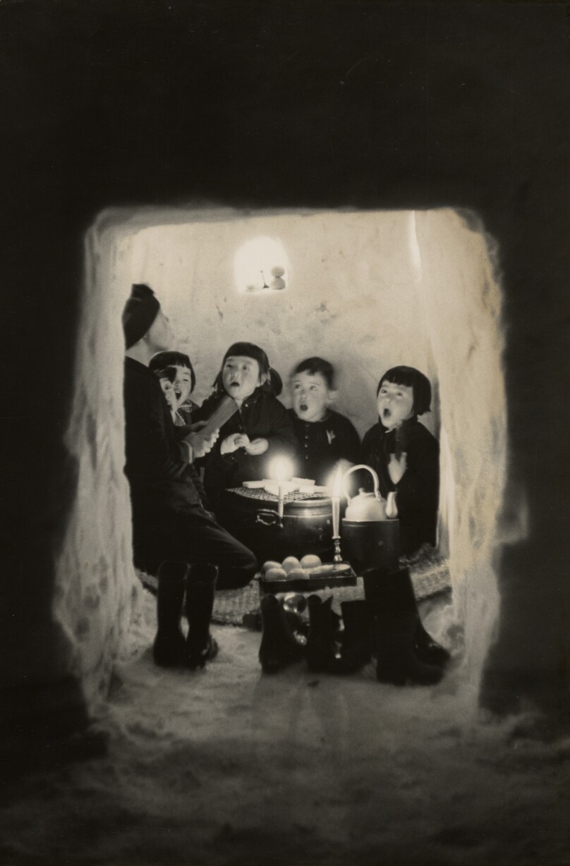 Children Singing in a Snow Cave, Niigata Prefecture