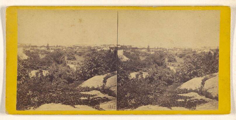 A Visit to the "Central Park" in the Summer of 1865. From Summer House near Artists Gate (6th Ave. and 59th St.,) looking N.W.