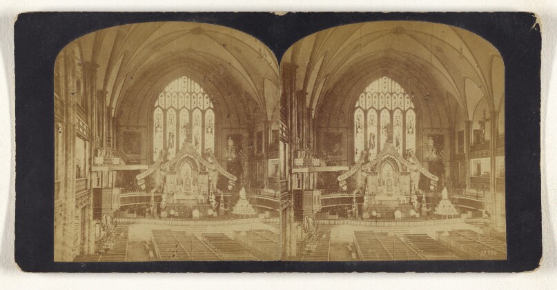 Interior of French Cathedral, Montreal.