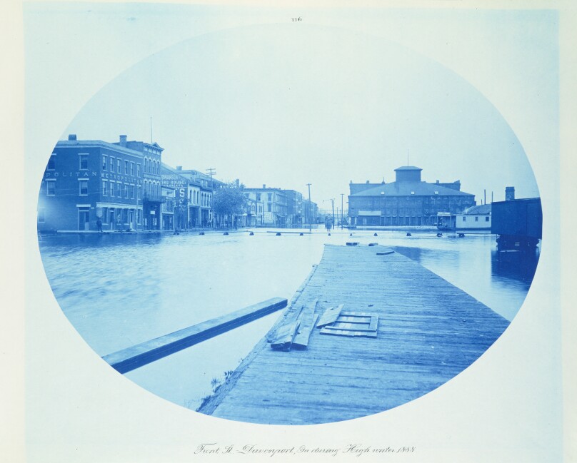 Front Street - Davenport, Iowa, During High Water