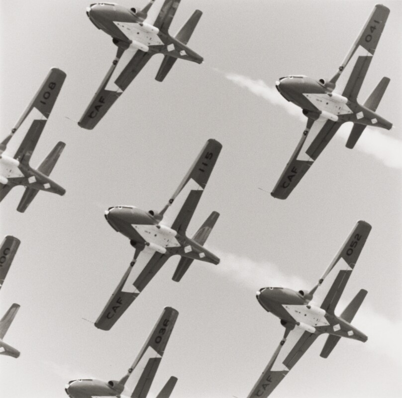 Untitled [7 grey & white planes in formation]