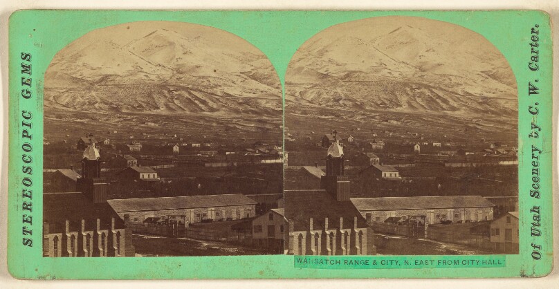 Wahsatch Range & City, N. East from City Hall.