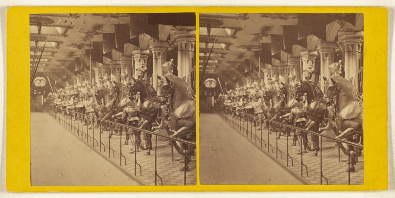 The Tower of London. The Horse Armory...Equestian figures of King and Warriors clad in complete suits of armour of the period...