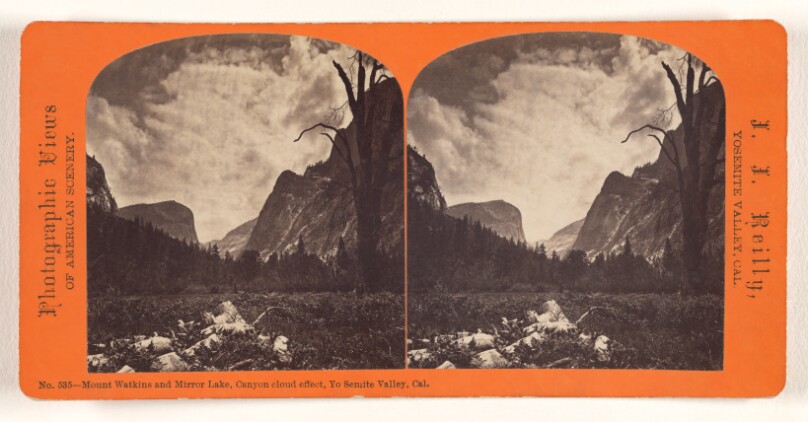 Mount Watkins and Mirror Lake, Canyon cloud effect, Yo Semite Valley, Cal.