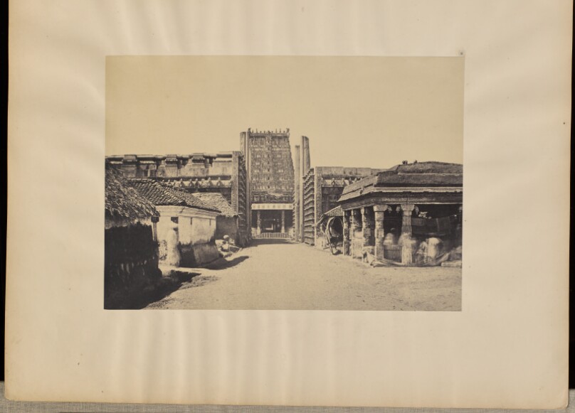 Madura. Roya Gopurum, with Trimul Naik's Choultry, in the Distance.
