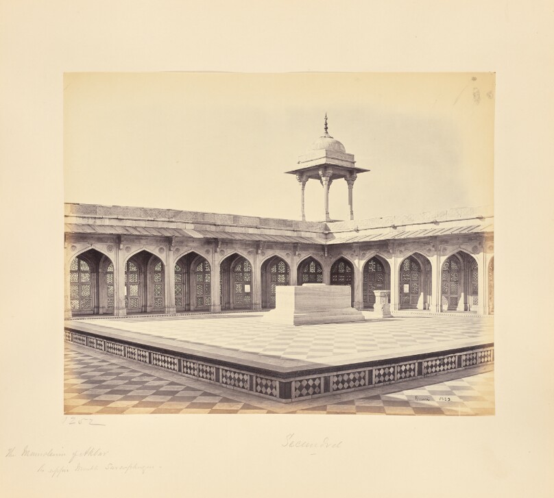 Secundra; The Mausoleum of Akbar, the Upper Marble Sarcophagus