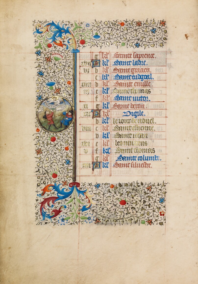 December Calendar Page; The Annunciation to the Shepherds